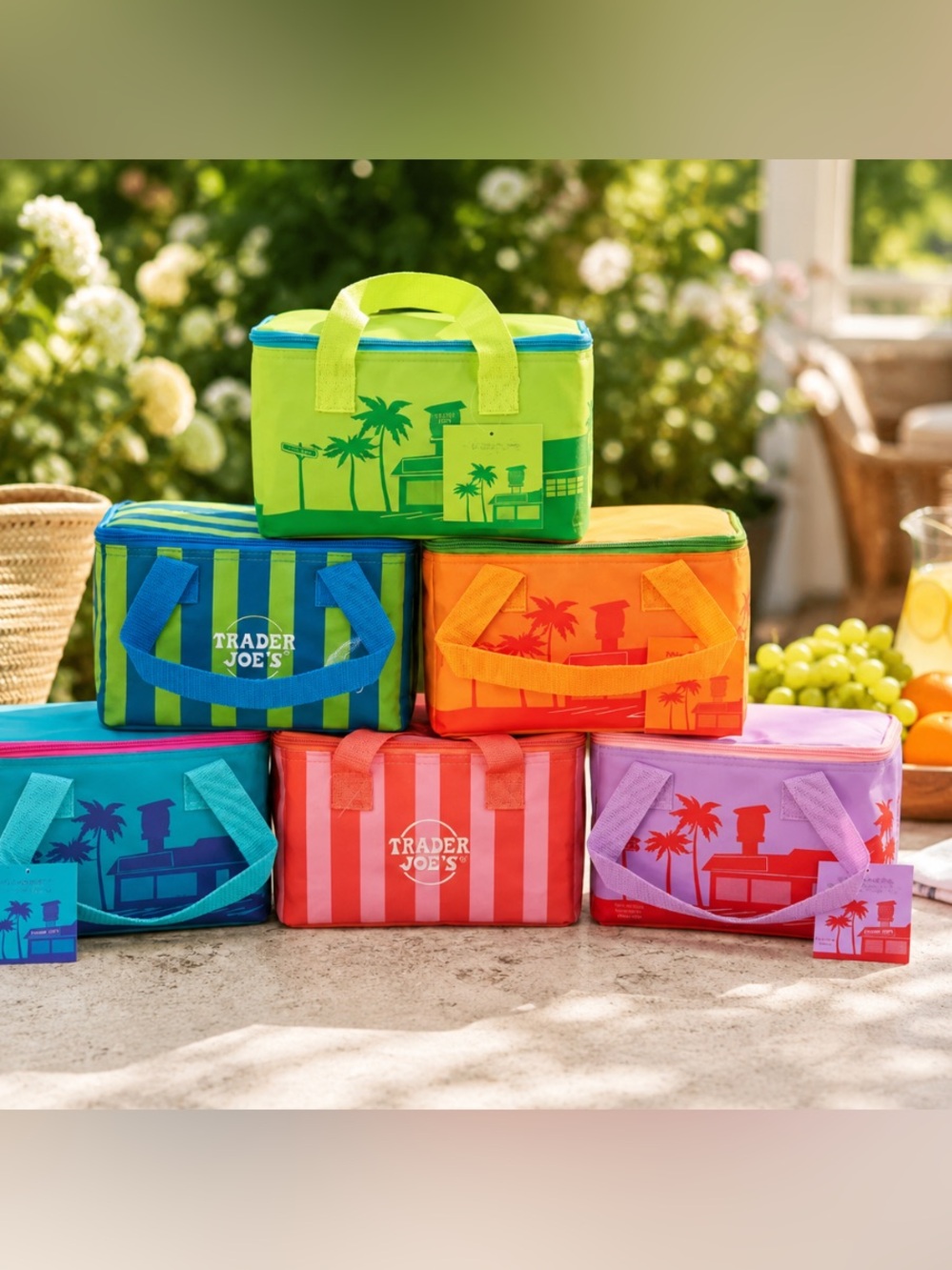 Trader Joe’s The Summer Fun Mini Insulated Tote Coolers set of 6